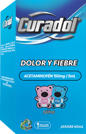 curadol alivio rápido de fiebre, dolor de cabeza, dolor de oído, dolor y fiebre por vacunación, síntomas de gripe y resfrió